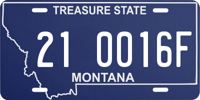 MT license plate 210016F