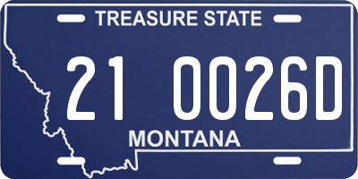 MT license plate 210026D