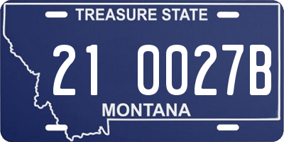 MT license plate 210027B