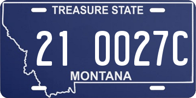 MT license plate 210027C