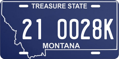 MT license plate 210028K