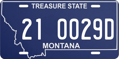 MT license plate 210029D