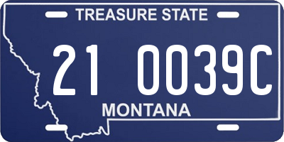 MT license plate 210039C