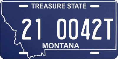 MT license plate 210042T