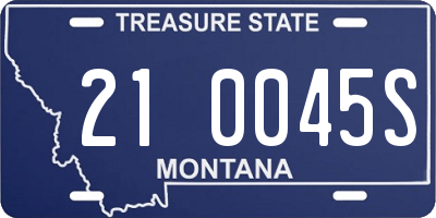 MT license plate 210045S