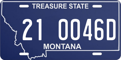 MT license plate 210046D
