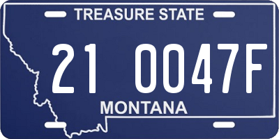MT license plate 210047F