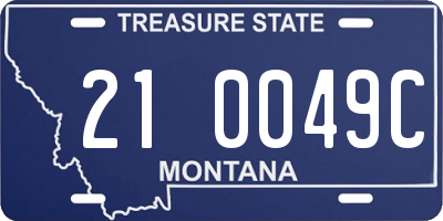 MT license plate 210049C