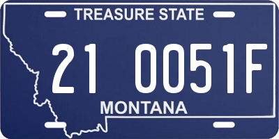 MT license plate 210051F