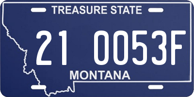 MT license plate 210053F