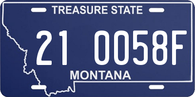 MT license plate 210058F
