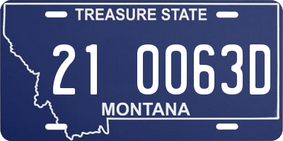 MT license plate 210063D