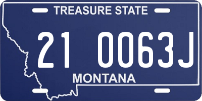 MT license plate 210063J
