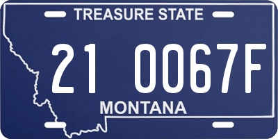 MT license plate 210067F