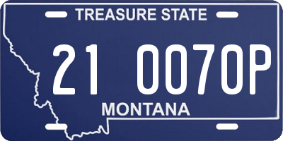 MT license plate 210070P