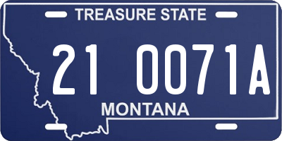 MT license plate 210071A