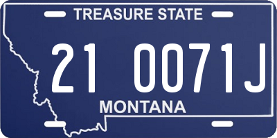MT license plate 210071J