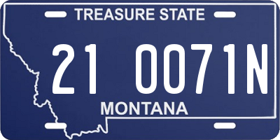 MT license plate 210071N