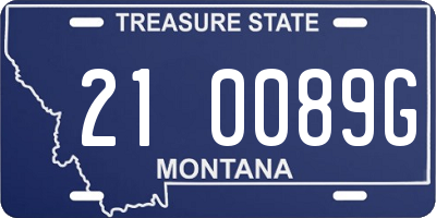 MT license plate 210089G