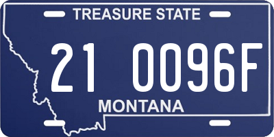 MT license plate 210096F