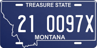 MT license plate 210097X