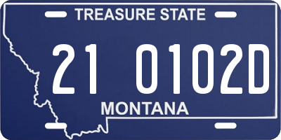 MT license plate 210102D