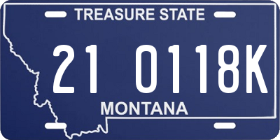 MT license plate 210118K