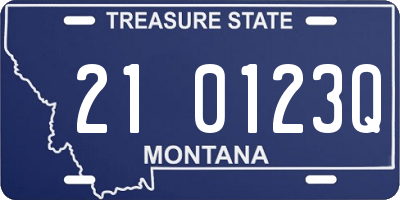 MT license plate 210123Q