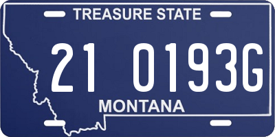 MT license plate 210193G