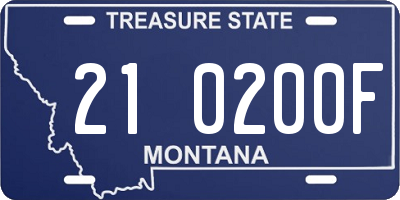 MT license plate 210200F