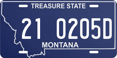 MT license plate 210205D