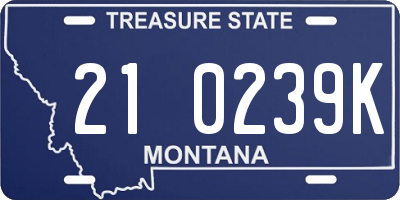 MT license plate 210239K