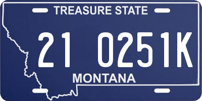 MT license plate 210251K