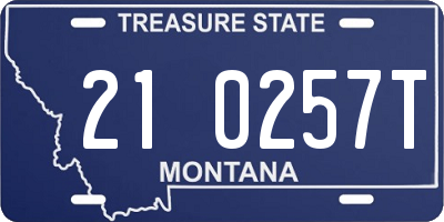 MT license plate 210257T