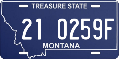 MT license plate 210259F