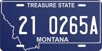 MT license plate 210265A