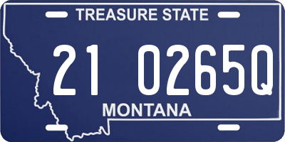 MT license plate 210265Q