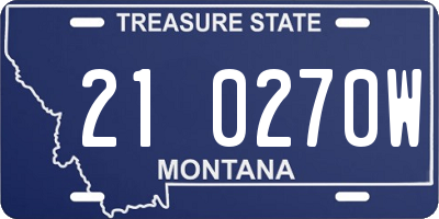 MT license plate 210270W