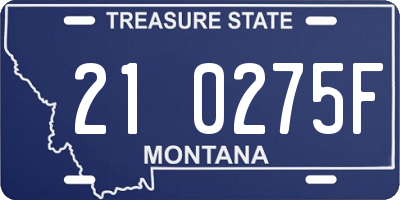 MT license plate 210275F