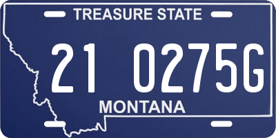 MT license plate 210275G