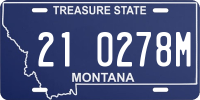 MT license plate 210278M