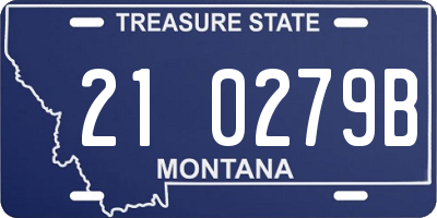 MT license plate 210279B