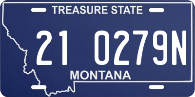 MT license plate 210279N