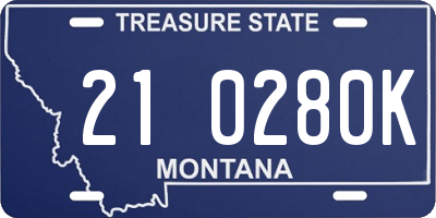 MT license plate 210280K