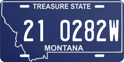MT license plate 210282W