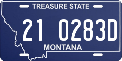 MT license plate 210283D