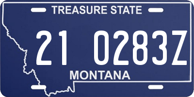 MT license plate 210283Z