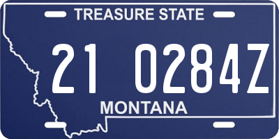 MT license plate 210284Z