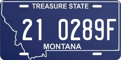 MT license plate 210289F