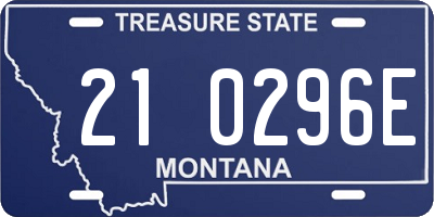 MT license plate 210296E